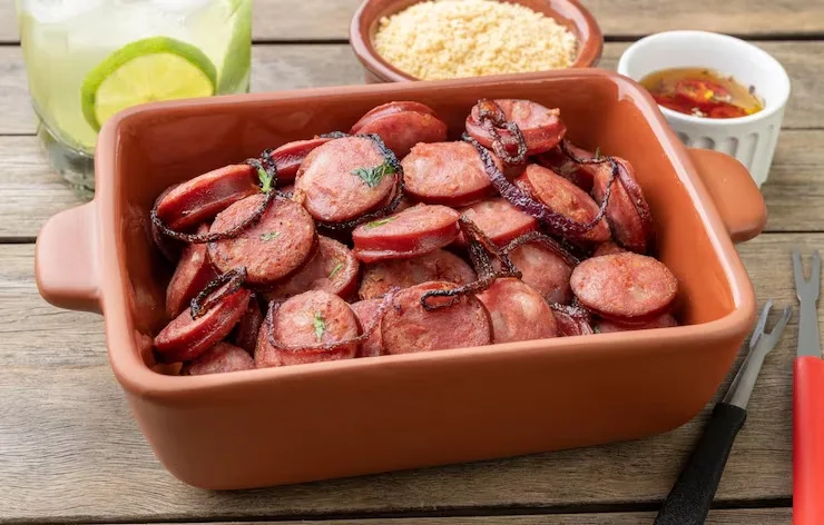 Linguiça acebolada simples